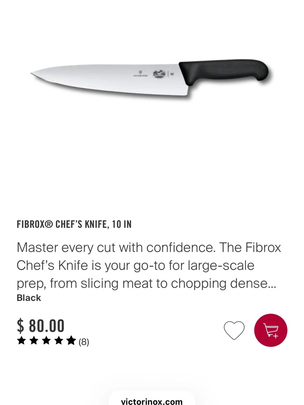 Victorinox Black and Silver Chef Knife